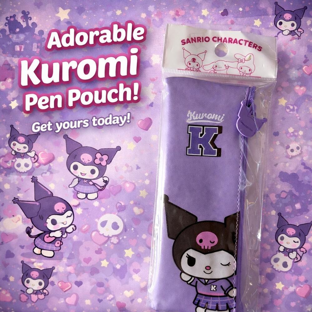 Sanrio Kuromi Skinny Pencil Pouch NEW